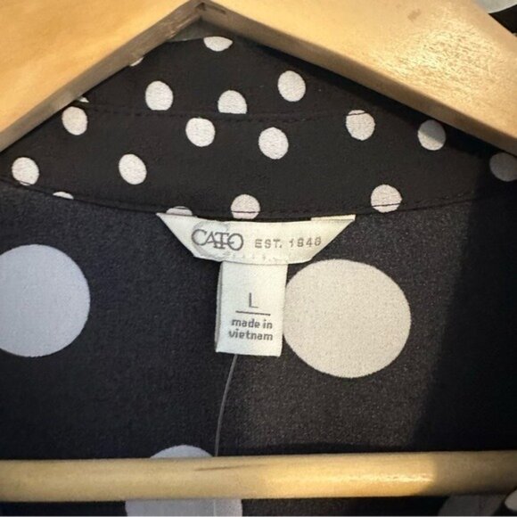 CATO Polka Dot Jumpsuit L Black White Dotcore Coquette Retro Chic Modcore NWT - Picture 10 of 14